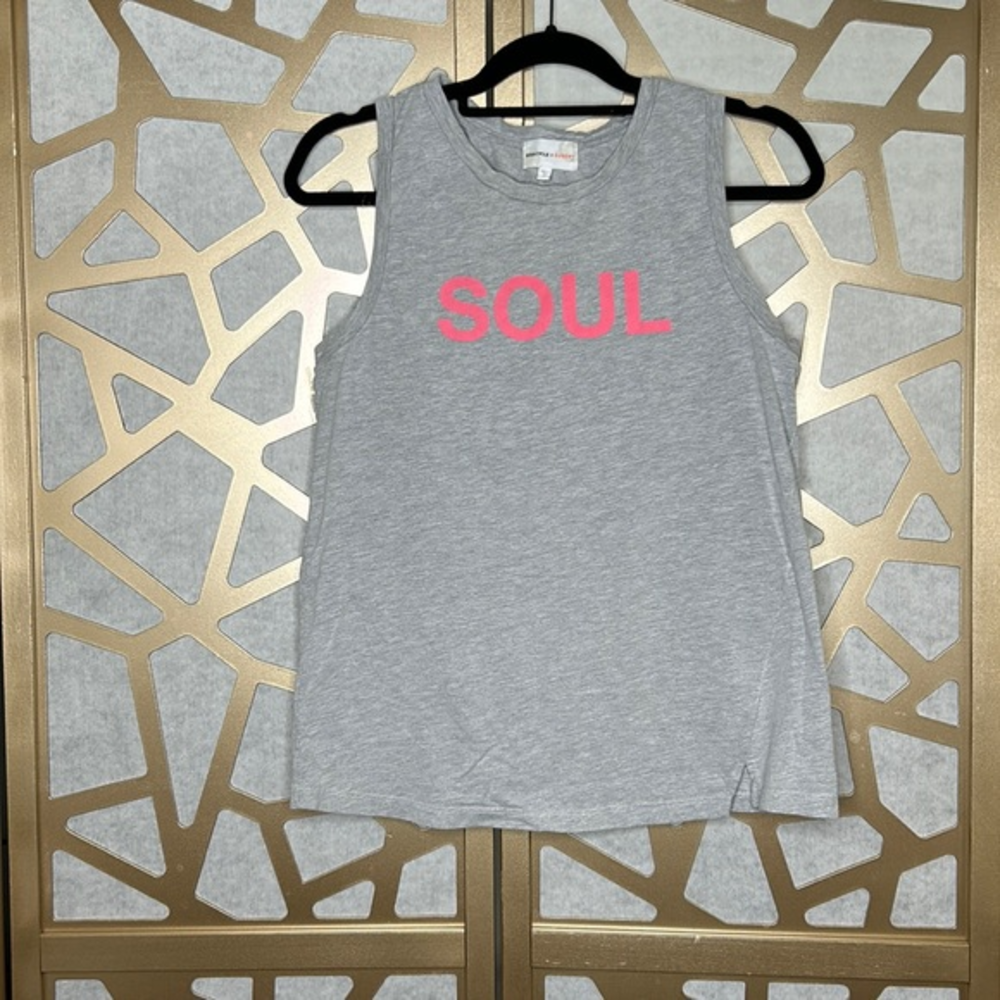 SOULCYCLE X SUNDRY Women's Scoop Neck Athletic Tank Top Gray